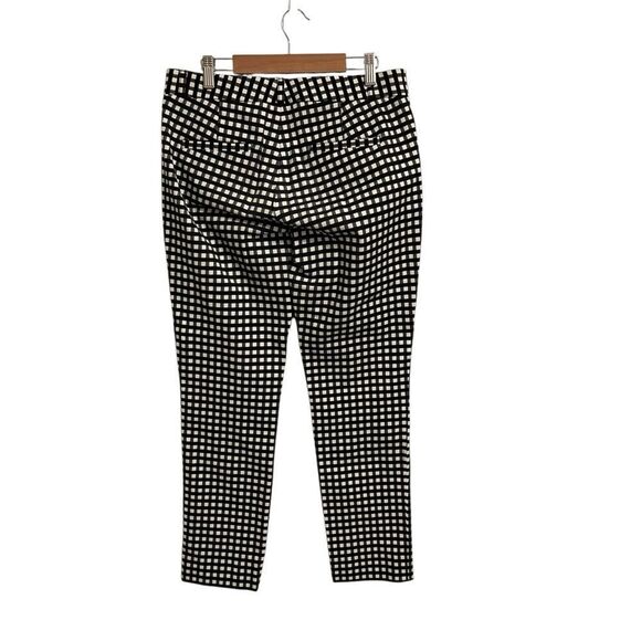 Banana Republic Sloan Fit Ankle Pants Black White Plaid Size 2 - Picture 4 of 7